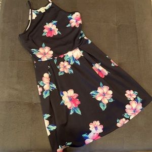 Navy and pink floral sundress